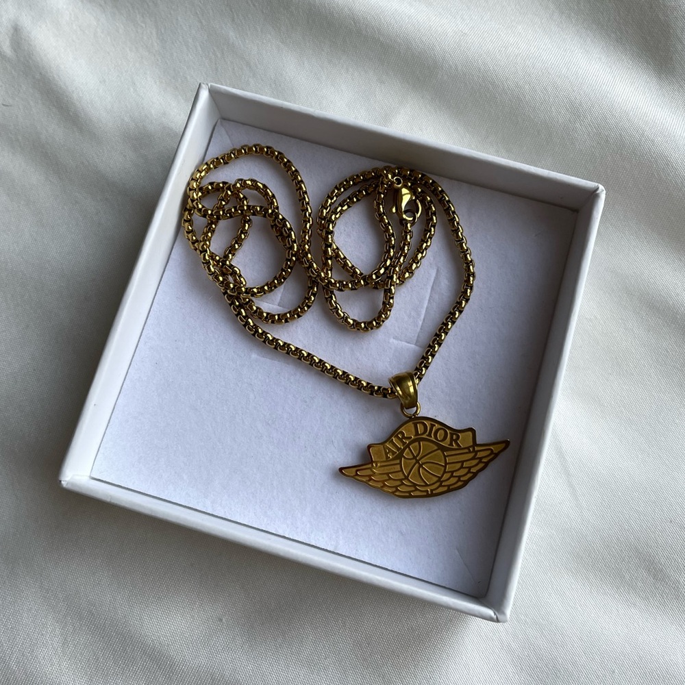 Air Dior Jordan Gold Necklace